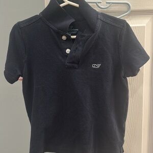 Vineyard Vines Navy Short-Sleeve Polo with Whale Logo